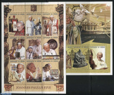 Guinea, Republic 1998 Pope John Paul II 12v (2 M/s), Mint NH, Religion - Pope - Pausen