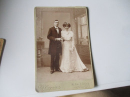 MALAKOFF PHOTO COQUIN CDV PHOTO CABINET COUPLE MARIE - Personnes Anonymes