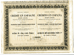 Compagnie Générale De CRÉDIT En ESPAGNE (1856) - Banca & Assicurazione