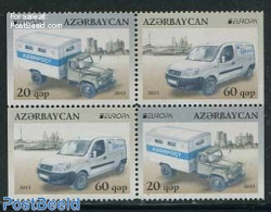 Azerbaijan 2013 Europa, Postal Transport 4v From Booklet, Mint NH, History - Transport - Europa (cept) - Post - Automo.. - Poste