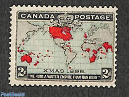 Canada 1898 Penny Postage, Christmas 1v, Greenish Blue Sea, Mint NH, Religion - Various - Christmas - Maps - Ongebruikt