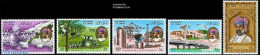 Oman 1985 National Day 5v, Mint NH, Transport - Various - Ships And Boats - Agriculture - Art - Bridges And Tunnels - Schiffe