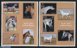 Oman 2012 Arabian Horses 2 S/s, Mint NH, Nature - Horses - Oman