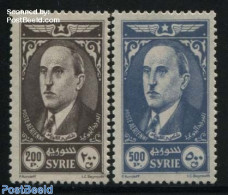 Syria 1944 President El-Kuwatli 2v, Mint NH, History - Politicians - Syrien