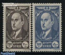 Syria 1944 President El-Kuwatli 2v, Mint NH, History - Politicians - Syria