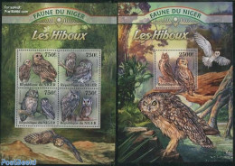 Niger 2013 Owls 2 S/s, Mint NH, Nature - Birds - Owls - Niger (1960-...)
