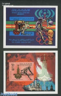 Libya Kingdom 1979 Olympic Games 2 S/s, Mint NH, Sport - Athletics - Football - Olympic Games - Athletics