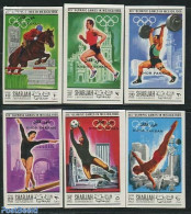 Khor Fakkan 1968 Olympic Games 6v, Imperforated, Mint NH, Nature - Sport - Horses - Football - Gymnastics - Olympic Ga.. - Gymnastics