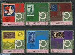 Yemen, Arab Republic 1970 Philympia 6v, Mint NH, Sport - Ice Hockey - Olympic Games - Stamps On Stamps - Hockey (Ice)