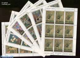 Yugoslavia 1974 Flower Paintings 6 M/ss, Mint NH, Nature - Flowers & Plants - Art - Paintings - Unused Stamps