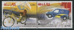 Greece 2013 Europa, Postal Transport 2v [:], Mint NH, History - Sport - Transport - Europa (cept) - Cycling - Post - A.. - Unused Stamps
