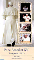Micronesia 2013 Pope Benedict XVI Resignation 4v M/s, Mint NH, Religion - Pope - Religion - Popes