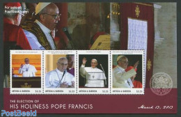 Antigua & Barbuda 2013 Pope Francis 4v M/s, Mint NH, Religion - Pope - Religion - Pausen