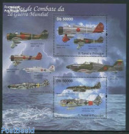 Sao Tome/Principe 2011 World War II Planes S/s, Mint NH, History - Transport - World War II - Aircraft & Aviation - WW2