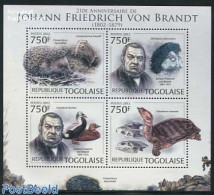 Togo 2012 J.F. Von Brandt 4v M/s, Mint NH, Nature - Animals (others & Mixed) - Birds - Ducks - Hedgehog - Turtles - Togo (1960-...)