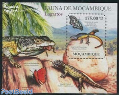 Mozambique 2011 Fauna Of Mozambique S/s, Mint NH, Nature - Animals (others & Mixed) - Butterflies - Reptiles - Mosambik