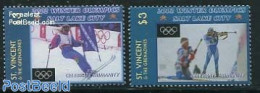Saint Vincent 2002 Salt Lake City 2v, Mint NH, Sport - Olympic Winter Games - Shooting Sports - Skiing - Tir (Armes)
