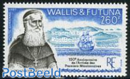 Wallis & Futuna 1987 First Missionaires 1v, Mint NH, Religion - Transport - Religion - Ships And Boats - Ships