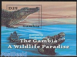 Gambia 2001 Crocodile S/s, Mint NH, Nature - Crocodiles - Reptiles - Gambie (...-1964)