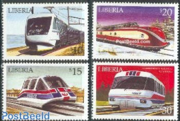 Liberia 2001 Railways 4v, Amtrak X-200, Mint NH, Transport - Railways - Trains