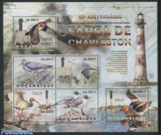 Mozambique 2012 Charleston Lighthouse 6v M/s, Mint NH, Nature - Various - Birds - Lighthouses & Safety At Sea - Phares