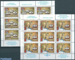 Yugoslavia 1992 Europa, Discovery Of America 2 M/ss, Mint NH, History - Transport - Europa (cept) - Explorers - Ships .. - Nuovi