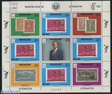 Paraguay 1990 Barcelona 92 M/s, Mint NH, Sport - Athletics - Olympic Games - Stamps On Stamps - Leichtathletik