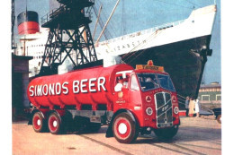 Camion Citerne ERF De Simonds Beer Livrant Le Paquebot 'Queen Elizabeth' - 15x10cms PHOTO - Camions & Poids Lourds