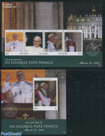 Nevis 2013 Pope Francis 2 S/s, Mint NH, Religion - Pope - Religion - Pausen