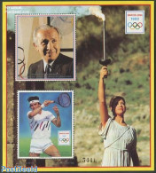 Paraguay 1989 Olympic Games S/s (with Yellow Border), Mint NH, Sport - Olympic Games - Tennis - Tennis