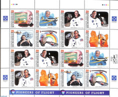 Micronesia 1994 Air & Space Pioneers M/s, Mint NH, Transport - Aircraft & Aviation - Space Exploration - Airplanes