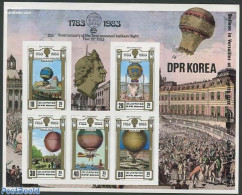 Korea, North 1983 200 Years Aviation 5v M/s, Imperforated, Mint NH, Transport - Balloons - Montgolfières