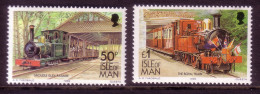 ISLE OF MAN MI-NR. 383-384 II POSTFRISCH(MINT) STRASSENBAHNEN Und EISENBAHNEN 1992 - Man (Eiland)