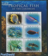 Nevis 2011 Tropical Fish 6v M/s, Mint NH, Nature - Fish - Poissons