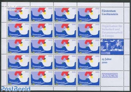 Liechtenstein 2000 European Safety Organisation M/s, Mint NH, History - Nature - Europa Hang-on Issues - Birds - Unused Stamps