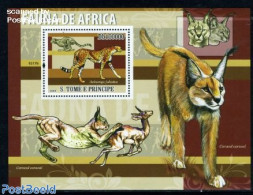 Sao Tome/Principe 2009 African Fauna S/s, Mint NH, Nature - Animals (others & Mixed) - Cat Family - São Tomé Und Príncipe