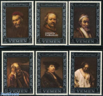 Yemen, Kingdom 1967 Rembrandt Paintings 6v (silver As Main Colour), Mint NH, History - Netherlands & Dutch - Art - Pai.. - Geographie