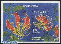 Gambia 1995 Gloriosa Simplex S/s, Mint NH, Nature - Flowers & Plants - Gambia (...-1964)