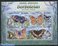 Sao Tome/Principe 2013 Butterflies 4v M/s, Mint NH, Nature - Butterflies - Sao Tome En Principe