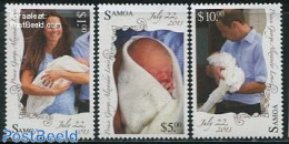 Samoa 2013 Royal Baby 3v, Mint NH, History - Kings & Queens (Royalty) - Familles Royales