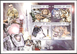 Niger 1999, Animals In Space, Monkey, Dog, Cat, Spider, 4val In BF - Afrika