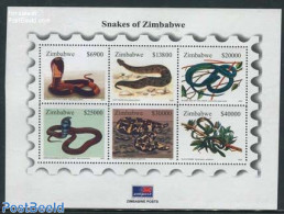 Zimbabwe 2005 Snakes 6v M/s, Mint NH, Nature - Reptiles - Snakes - Zimbabwe (1980-...)