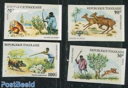 Togo 1975 Hunting 4v, Imperforated, Mint NH, Nature - Animals (others & Mixed) - Hunting - Togo (1960-...)