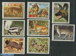 Rwanda 1981 Animals 8v, Imperforated, Mint NH, Nature - Animals (others & Mixed) - Cat Family - Otros & Sin Clasificación