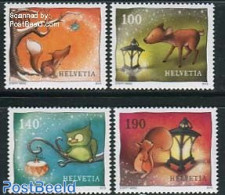 Switzerland 2013 Christmas 4v S-a, Mint NH, Nature - Religion - Deer - Dogs - Christmas - Neufs