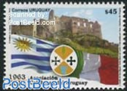 Uruguay 2013 50 Years Calabresa Association 1v, Mint NH, History - Flags - Art - Castles & Fortifications - Châteaux
