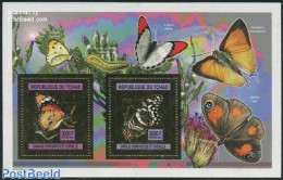 Chad 2012 Butterflies S/s, Gold, Mint NH, Nature - Butterflies - Sonstige & Ohne Zuordnung