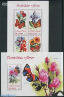 Sao Tome/Principe 2013 Flowers & Butterflies 2 S/s, Mint NH, Nature - Butterflies - Flowers & Plants - Sao Tome En Principe