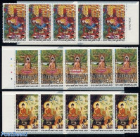 Thailand 1996 Children Day 3 Booklets, Mint NH, Stamp Booklets - Art - Children Drawings - Ohne Zuordnung