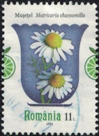 Roumanie 2023 Oblitéré Used Plantes Médicinales Matricaria Chamomilla Camomille Sauvage Y&T RO 6967 SU - Gebruikt